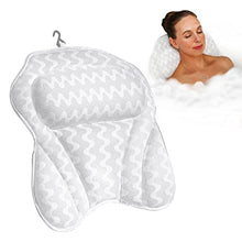 Load image into Gallery viewer, Bath Haven Bath Pillow Bathtub Pillow Back Neck Support Pillow, Spa Cushion for Tub, Relaxing Headrest Bath Pillow, Portable Washable Bathtub Accessories with 3D Air Mesh Thick Soft Bath Pillow, White