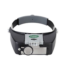 Load image into Gallery viewer, ProsKit MA-016 Personal Headband Magnifier 1.8X 2.6X 5.8X Glass Loupe,Golden Blue, with LED Light 3 Separated Lens Magnifying Tool