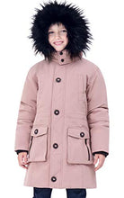 Load image into Gallery viewer, maoo garden Girls Winter Coat Heavy Fake-Down Snow Ski Jacket Fur Hood Waterproof Parka Overcoat 2017 Pink 5-6Y