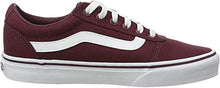 Load image into Gallery viewer, Vans Women's WM Ward Sneaker, Red ((Canvas) Burgundy Olq), 8