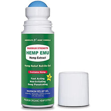 Load image into Gallery viewer, Hemp Emu Roll-on Gel - Made in USA - 3 fl oz - Natural Gel for Discomfort in Knees, Joints and Lower Back - Hemp Oil Extract Gel with Emu Oil & Menthol