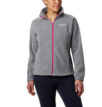 Load image into Gallery viewer, Columbia womens Benton Springs Full Zip Fleece Jacket, Light Grey Heather/Fuchsia, X-Large US