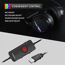 Load image into Gallery viewer, Jeecoo Xiberia USB Pro Gaming Headset for PC- 7.1 Surround Sound Headphones with Noise Cancelling Microphone- Memory Foam Ear Pads RGB Lights for Laptops