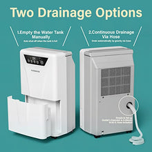 Load image into Gallery viewer, Kesnos 2500 Sq. Ft Dehumidifier for Home and Basements with Drain Hose, Water Tank, Timer, Auto Defrost