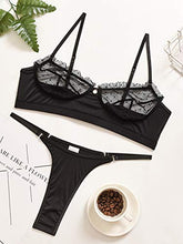 Load image into Gallery viewer, Kaei&Shi Ruffle Two Piece Lingerie Set(Black,6-8)&Embroidered Bra and Panty Set(Black, 8-10)