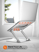 Load image into Gallery viewer, Adjustable Laptop Stand For Desk, Ergonomic Portable Computer Stand Aluminum Laptop Holder with Heat-Vent to Elevate Laptop, MacBook, Air, Pro, Dell XPS, Samsung, 11-17" All Laptop Stand Holder