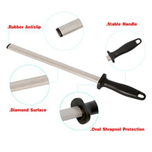 Load image into Gallery viewer, Kota Japan 12 in. Diamond Carbon Steel Professional Knife Sharpener Rod | Kitchen, Home or Hunting | Master Chef, Hunter or Home Gourmet Blade Sharpening Rod or Stick