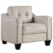 Load image into Gallery viewer, 3 Piece Sectional Sofa Set Couch Sets for Living Room with Sofa Loveseat Armchair, Living Room Furniture Sofa Set with nailhead 3 Seats Loveseat Single Chair Sectional Set 3PCS Living Room Set (Beige)