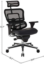 Load image into Gallery viewer, Eurotech Seating Ergohuman High Leather Seat/Mesh Back Swivel Chair, Black