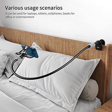 Load image into Gallery viewer, Gooseneck Bed Phone Holder, SAIJI Flexible Long Arm Phone Mount for Desk, Clip Bracket Clamp Stand for 4.0-6.5'' Mobile Cell Phone Stand Document Camera Nintendo Switch (Black)