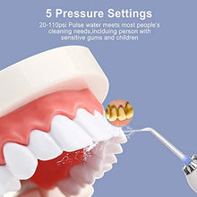 Load image into Gallery viewer, H2ofloss Water Flosser Portable Dental Oral Irrigator with 5 Modes, 6 Replaceable Jet Tips, Rechargeable Waterproof Teeth Cleaner for Home and Travel -300ml Detachable Reservoir (HF-6)