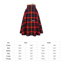 Load image into Gallery viewer, IDEALSANXUN Plaid Skirt for Womens High Waist Aline Pleated Midi Skirts (Khaki, Medium)