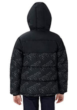 Load image into Gallery viewer, maoo garden Boys Winter Coat Fake Down Puffer Jacket Fleece Lined Heavyweight Water Resistant Windbreaker Black 3-4Y