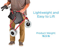 Load image into Gallery viewer, NOVA Traveler 3 Wheel Rollator Walker, All Terrain 8” Wheels, Includes Bag, Basket and Tray, Red