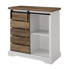 Load image into Gallery viewer, Walker Edison Furniture Company Modern Farmhouse Buffet Sideboard Kitchen Dining Storage Cabinet Living Room, 32 Inch, Reclaimed Barnwood Brown