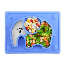 Load image into Gallery viewer, Silicone Suction Plates for Toddlers - SILIVO Non Slip Toddler Plates for Babies,Kids and Children - Baby Plates with Suction Cups Fits Most Highchair Trays - Blue