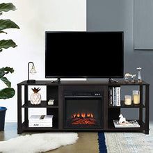 Load image into Gallery viewer, Tangkula 18" Electric Fireplace Heater, Freestanding & Recessed 1400 W Electric Stove Heater w/Adjustable LED Flame, Fireplace Insert w/Remote Control, Safer Plug and Sensor