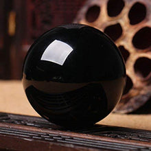 Load image into Gallery viewer, JIC Gem Black Obsidian Sphere Ball Polished Natural Fengshui Healing Decoation Crystal Meditation Ball (2.2", 55mm) with Base