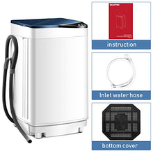 Load image into Gallery viewer, RELAX4LIFE Washing Machine Portable Washer W/ 10 Lbs Weight Capacity Washer and Dryer Full Automatic Washing Machine (Blue&White)