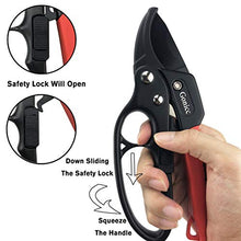 Load image into Gallery viewer, gonicc 8" Professional Ratchet Anvil Pruning Shears (GPPS-1011), Ratcheting Mechanism, Anvil Groove Design, Reinforced Design Handle, Garden Shears Clippers, Anvil Pruner, Hand Tools Scissors Loppers