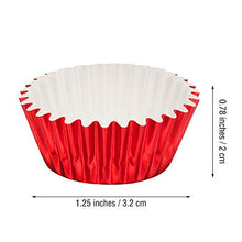 Load image into Gallery viewer, 400 Pieces Mini Cupcake Cup Liners, Foil Baking Cups, Foil Cupcake Liners for Baking Muffin and Cupcakes (Red)
