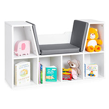 Load image into Gallery viewer, Best Choice Products Multi-Purpose 6-Cubby Kids Bedroom Storage Organizer Bookcases Shelf Furniture Decoration w/Cushioned Reading Nook, White