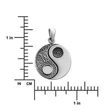 Load image into Gallery viewer, Sterling Silver Yin Yang Pendant Necklace, 18"