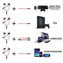 Load image into Gallery viewer, BlueFire Wired Gaming Earphone 3.5 MM E-Sport Earphone Noise Cancelling Stereo Bass Gaming Headphone with Adjustable Mic for PS4, Xbox One, Laptop, Cellphone, PC (Red)