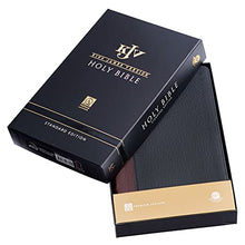 Load image into Gallery viewer, KJV Holy Bible, Standard Size, Premium Full Grain Leather Red Letter Edition - Thumb Index & Ribbon Marker, King James Version, Black/Saddle Tan