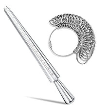 Load image into Gallery viewer, Ring Sizer Measuring Tool, NuLink Aluminum Ring Mandrel Dual Measurement Size Metal Rings Sizers Tools Kit Adjuster for Women Men Rings