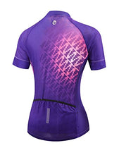 Load image into Gallery viewer, BALEAF Women's Cycling Bike Jersey Short Sleeve Breathable Bicycle Shirt 4 Rear Pockets UPF 50+ Purple L