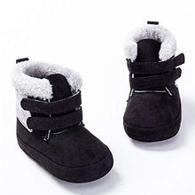 Load image into Gallery viewer, TSAITINTIN Baby Boys Girls Fleece Bootie Infant Soft First Walkers Shoes Black, 12-15 Months Toddler