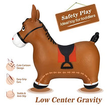 Load image into Gallery viewer, INPANY Bouncy Horse Hopper- Brown Inflatable Jumping Horse, Ride on Rubber Bouncing Animal Toys for Kids/ Toddlers/ Children/ Boys/ Girls ( Pump Included)
