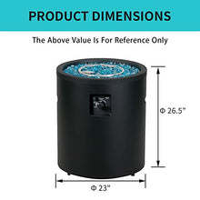 Load image into Gallery viewer, BALI OUTDOORS Gas Fire Pit Propane Fire Column, 23 Inch Cylinder Firepit, 50,000BTU Round Fire pits, Patio Fire Place W/ 22lb Blue Fire Glass, Black