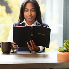 Load image into Gallery viewer, KJV, Thinline Bible, Large Print, Genuine Leather, Black, Red Letter, Thumb Indexed, Comfort Print: Holy Bible, King James Version
