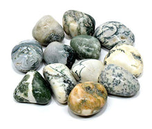 Load image into Gallery viewer, White & Green Chalcedony Agate Gemstone Pebbles Polished Natural Multicolor Crystal Mineral Tumbled Stone Cabochon Specimen Cabs - India (5PCS)