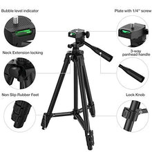 Load image into Gallery viewer, Phone Tripod, 51" Extendable Travel Lightweight Tripod Stand with Carrying Bag, Universal Tripod with Bluetooth Remote, Cell Phone Mount for iPhone Xs/Xs Max/Xr/X/8/8 Plus/Samsung/Android Phone,Camera