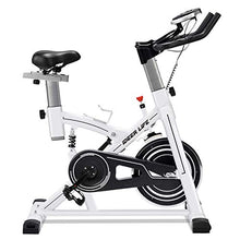 Load image into Gallery viewer, IDEER LIFE Indoor Cycling Bike Stationary Exercise Bike for Home Cardio Workout Smooth Belt Drive with Hand Pulse Sensor/LCD Display/Tablet Mount/Comfortable Seat Cushion(White09062)