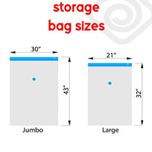 Load image into Gallery viewer, Vacwel Vacuum Storage Bags for Clothes, Ziplock Space Saver Bags (JUMBO + LARGE size)