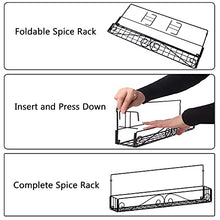 Load image into Gallery viewer, SWOMMOLY 4 Tier Wall Mount Spice Rack Organizer with 36 Spice Jars, 396 Spice Labels, Chalk Marker and Funnel Complete Set. Stackable Foldable Hanging Spice Shelf Storage Racks.