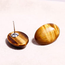 Load image into Gallery viewer, Jewever Tiger Eye Gemstone 925 Sterling Silver Earrings for Women Stud Mens Earrings Stud Healing Crystals Jewellery for Women