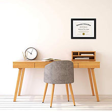 Load image into Gallery viewer, Americanflat 11x14 Black Diploma Frame | Displays 8.5x11 Diplomas with Mat or 11x14 Inch Without Mat. Shatter-Resistant Glass. Hanging Hardware Included!