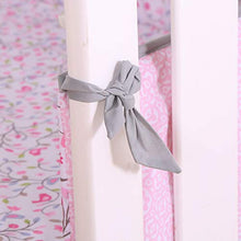 Load image into Gallery viewer, Wowelife Flower Crib Bedding Set Pink Birds Playing 7 Piece Baby Crib Sets with 4 Bumper Pads(Pink-7 Piece)