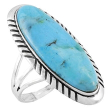Load image into Gallery viewer, Turquoise Ring Sterling Silver 925 Genuine Gemstones Size 6 to 11 (Turquoise) (8)