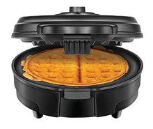 Load image into Gallery viewer, Chefman Anti-Overflow Belgian Waffle Maker w/ Shade Selector, Temperature Control, Mess Free Moat, Round Iron w/ Nonstick Plates & Cool Touch Handle, Measuring Cup Included, Black