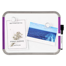 Load image into Gallery viewer, Deli Small Magnetic Dry Erase Board, 8.5 x 11 Inches, Whiteboard with Markers & Magnets for to Do List, Refrigerator, Locker, Office Door, Wall, Purple Frame