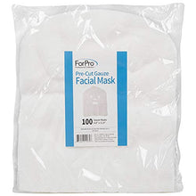 Load image into Gallery viewer, ForPro Precut Gauze Facial Mask, 100% Cotton Gauze, for Facial Treatments and Masks, 100-Count