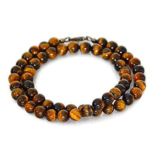 Load image into Gallery viewer, Tigers Eye Handmade Beaded Necklace for Men Natural Stone Jewelry