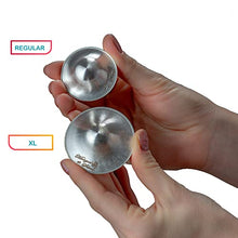 Load image into Gallery viewer, The Original Silver Nursing Cups - Nipple Shields for Nursing Newborn - Newborn Essentials Must Haves - Soothe and Protect Your Nursing Nipples - 925 Silver (L)