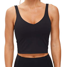 Load image into Gallery viewer, Women’s Longline Sports Bra Wirefree Padded Medium Support Yoga Bras Gym Running Workout Tank Tops (Light Grey, Medium, m)